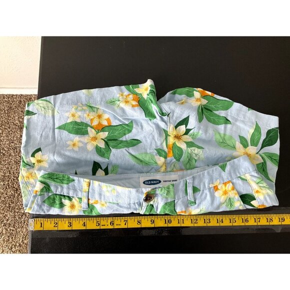 Old Navy Shorts Women 4 Orange Grove Floral Multicolor Linen Blend Preppy Summer - Picture 5 of 8